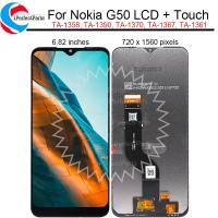 ต้นฉบับ6.82 สำหรับ G50 Nokia จอแสดงผล LCD แบบสัมผัสหน้าจอกระจกกันรอยดิจิตอลสำหรับ Nokia G50 LCD TA-1358 TA-1390 TA-1370 TA-1367 TA-1361