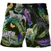 New Mens Abstract animal pattern Board Shorts 3D Printed Summer Beach Shorts Masculino  Women Quick Dry short homme