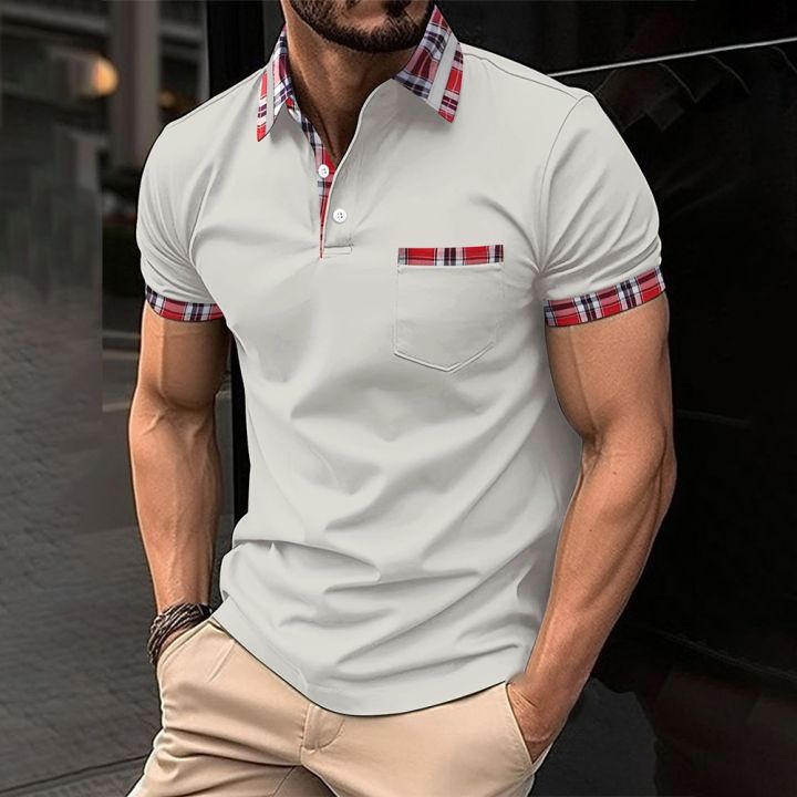 เสื้อโปโลผู้ชาย-คุณภาพสูงเสื้อฤดูร้อนลำลองแฟชั่นเสื้อโปโล