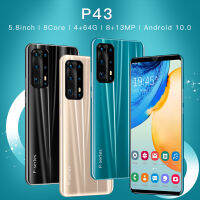 สมาร์ทโฟน P43,8GB + 256GB หน้าจอ5.8นิ้ว HD + โทรศัพท์ Android แบบเต็มจอ