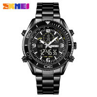 SKMEI Dual Display Watches Mens Fashion Digital Wristwatches Chrono Alarm Men Clock Waterproof Stainless Steel reloj hombre 1600