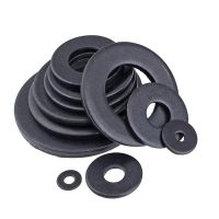 Black Plastic Nylon Flat Washer Plane Spacer M2 M2.5 M3 M4 M5 M6 M8 M10 M12~ M24 Insulation Gasket Ring For Screw 0.5~3mm Nails  Screws Fasteners