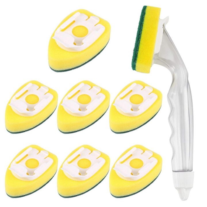 heavy-duty-dish-washing-stick-sponge-dish-washing-sponge-with-handle-non-scratching-and-reusable-dish-sink-9-pcs