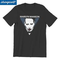 Aolzbiip49h Marilyn Manson Gothic เสื้อยืดผู้ชาย Hipster Cotton Tee เสื้อ Crewneck แขนสั้นเสื้อ T เสื้อผ้าคลาสสิก