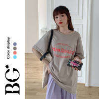 Summer Korean-Style Mid-Length Loose Womens Wear Letter Student Printed Top MNK01