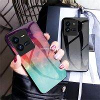 เคสสำหรับ VIVO V25 V25E Y35 2022เคสโทรศัพท์กระจกนิรภัยไล่เฉดสีฝาแข็งสำหรับ VIVO V25Pro Pro เคส Y16 V25E ทาสีดาวท้องฟ้าฝาหลัง