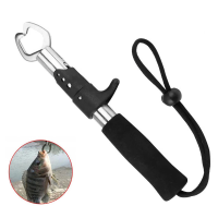 ตกปลาแบบพกพา Gripper สแตนเลสปลา Lip Grip Handle คว้าปลาคาร์พตกปลา Lip Grip Licate De Pesca Fishing Tackle เครื่องมือ