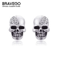 Bravego 1คู่ Retro Skull ต่างหูตุ้มหูแฟชั่นฮาโลวีนตกแต่งเครื่องประดับของขวัญ