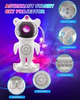 Astronaut Star Sky Projection Lamp LED Bedroom Atmosphere Night Light Astronaut Bluetooth Music Aurora Light Projector Night Lights