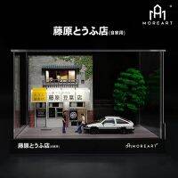 1:64 Fujiwara tofu shop Model Parking Lot PVC Scene Storage Box Theme Display Cabinet Case Toy Gift (without model car figure)