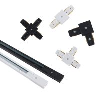 Black/white 0.5M 1M Led Track Rail 220V Aluminum Led Track Light Rails Straight/L Shape Connectors for Track Rail Spotlight