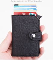 ZOVYVOL RFID Credit Card Holder Protection Anti-theft Men Wallet Leather Metal Aluminum Box Business Bank Card Case Cards Wallet Card Holders