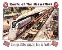 ตกแต่งผนังรถไฟป้ายดีบุกรถไฟมิลวอกี (Hiawatha)