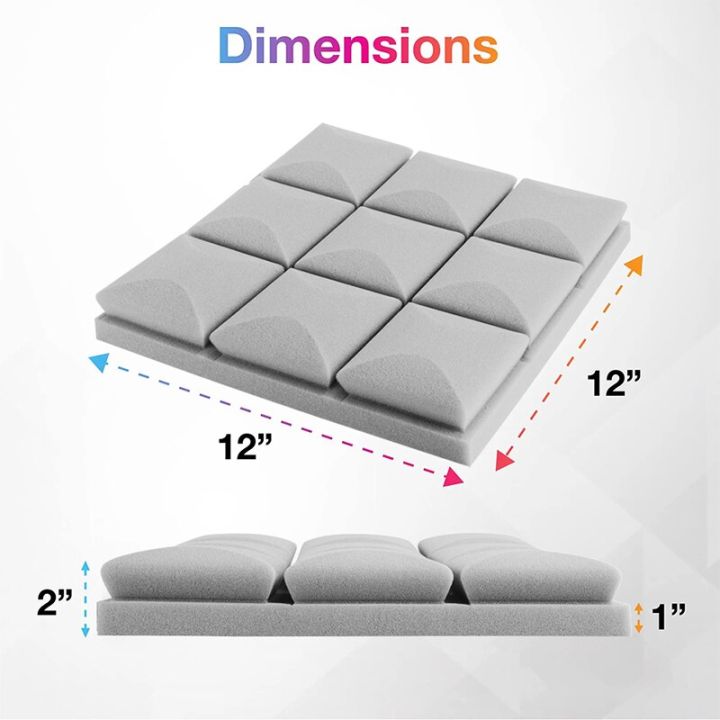 โฟมกันเสียงสำหรับติดผนัง12ชิ้นฉนวนกันเสียงสำหรับประตูสตูดิโอเพลงที่เก็บเสียงอุปกรณ์ภายในบ้าน