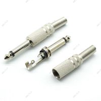 2pcs 6.35mm Male Mono Channel Amplifier Plug Adapter Connectors Monaural Jack Audio Cable Microphone Accessories Plugs WB15TH