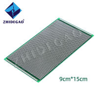 ZHIDEGAO 9X15cm สองด้านทองแดงต้นแบบ PCB สากลแผงวงจรพิมพ์สีเขียวสำหรับ A Rduino