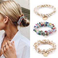 1pc Women Crystal Pearls Hair Rope Handmade Elastic Beaded Ponytail Holders Hair Ties For Women And Girls Hair Accessories Hair Accessories