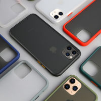 Shockproof Translucent Matte Phone Case For X XR XS 11 Pro Max 6 6s 7 8 Plus Bumper Silicone edge Clear Back Phone Cover