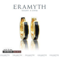 Eramyth Jewelry ต่างหูห่วง ดีไซน์ลงสี Enamel ดำ เงินแท้ 92.5 13MM EM-0061 สินค้ามาตรฐานส่งออก(พร้อมส่ง)