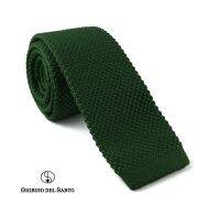 Giorgio Del Sarto Knitted Necktie Green with Fabric Texture เนคไทไหมพรมสีเขียวมีเท็กเจอร์