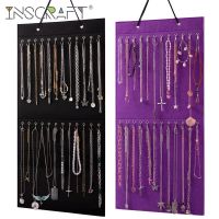 Hanging Jewelry Display Holder Wall Mounted Necklace Organizer Large Capacity Felt Storage for Hanging Bracelets Earring