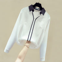 Long Sleeve Blouse Women Blusas Mujer De Moda 2021 Turn Down Collar Office White Blouse Chiffon Blouse Shirt Tops Blusa D879