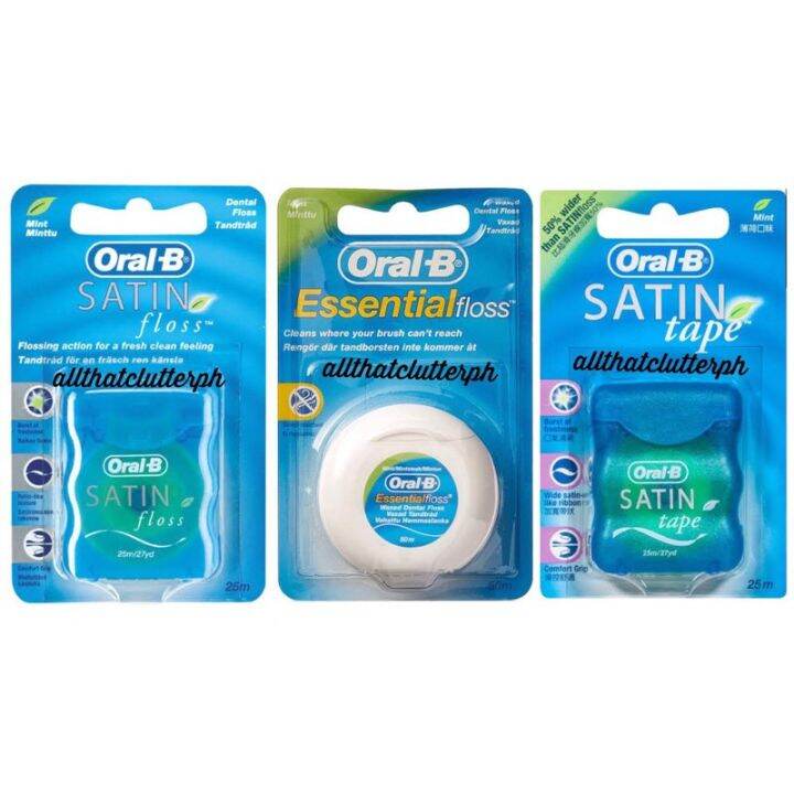 Oral B Essential / Satin Tape / Satin Floss Dental Floss | Lazada PH