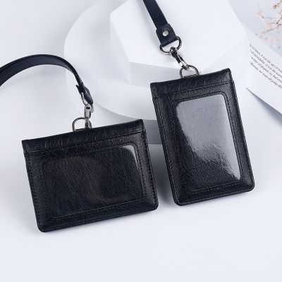 【CC】 New Leather Card Sleeve ID Holder Badge Bank Credit Clip Accessories