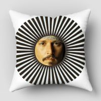 (All Inventory) Musice Johnny Depp Face Cushion Polyester Throwing Pillow Case Sofa Cover Home Living Room Car Home Decoration (Contact Information) The seller to support free customization. The pillow is designed with double-sided printing.