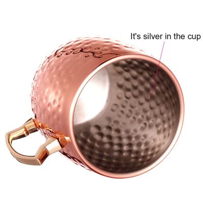 【High-end cups】530มิลลิลิตรมอสโกล่อแก้วกลองทองแดงชุบชาแก้วเบียร์ด้ามจับสแตนเลสน้ำแก้วแก้วถ้วยกาแฟ Drinkware