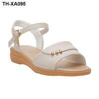 ?☃ Widening large size 42-43-44 sandals womens summer flat bottom middle-aged non-slip soft comfortable female