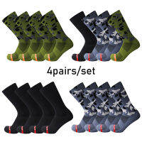 4pairsset Camouflage Sports Cycling Socks Pro Comition Racing Mountain Bike Socks Compression Calcetines Ciclismo Hombre