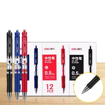 Deli Retractable Gel Pen 0.5 mm Black Blue Color Writing Tools School  Office Supplies Stationery Gel Ink Pens