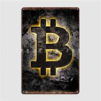 ป้ายโลหะ Bitcoin ติดผนังโปสเตอร์ Pub บาร์คลับดีบุกที่กำหนดเองโปสเตอร์สำหรับเซ็น0810