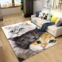 3D Cartoon Cute Cat Area Rug,Car Rug for Living Room Childrens Room Decoration,Kids Play Crawl Soft Non-slip Floor Mat Gift