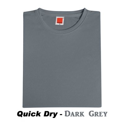 OREN (Microfibre) Short Sleeve - DARK GREY 160gsm (MenWomen) Round Neck Plain Tshirt