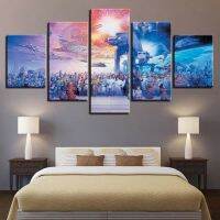 5แผง HD พิมพ์ภาพยนตร์ผ้าใบ Wall Art เหมาะสำหรับตกแต่งบ้านไม่ต้องใช้กรอบ