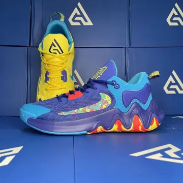 Blue and yellow basketball cheap shoes