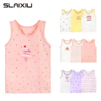 SLAIXIU เสื้อแขนกุดสำหรับเด็กผู้หญิง,เสื้อผ้าเด็กวัยหัดเดินพิมพ์ลายดอกไม้ลำลองผ้าฝ้าย4-8ปีสำหรับฤดูร้อน (1ชิ้น)