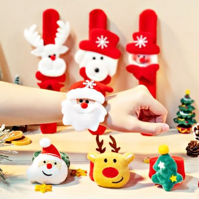 สายรัดข้อมือแม่เหล็กคริสมาส กำไลข้อมือคริสมาสต์ สายรัดข้อมือ สร้อยข้อมือคริสมาส สำหรับของขวัญตามเทศกาล คละลาย