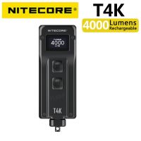 NITECORE T4K พวงกุญแจไฟฉายพกพา4000ลูเมน4 Leds ไฟส่องสว่างพิเศษแบตเตอรี่ในตัวโดยใช้การชาร์จ USB-C