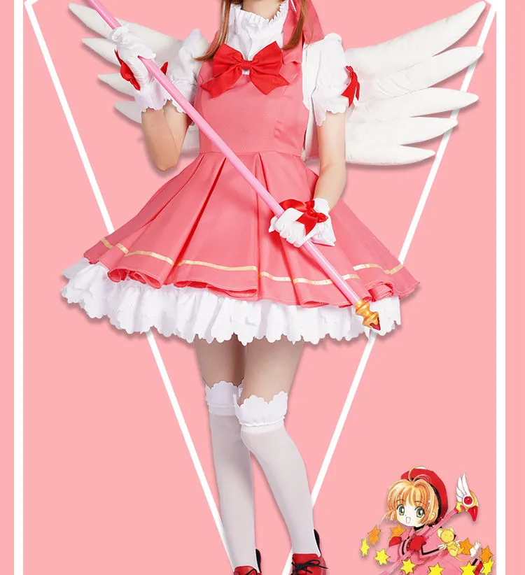 Anime cardcaptor sakura kinomoto sakura, traje feminino para jogos de  lolita, fantasia de festa, halloween, frete