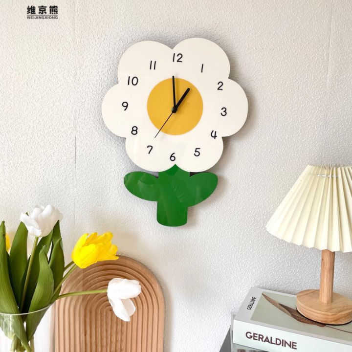 ที่แขวนผนังนาฬิกา-ดอกไม้ธรรมดา-งานศิลปะที่สร้างสรรค์-นาฬิกา-ห้องนั่งเล่น-นาฬิกา-ร้านดอกไม้-ตกแต่งน่ารัก-pengluomaoyi