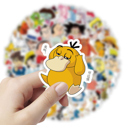 60PCS Anime emojis waterproof stickers Conan Naruto SpongeBob Patrick Star Pikachu
