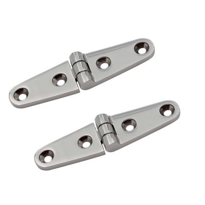 2PCS 316 Stainless Steel Marine Strap Hinge With 4 Holes 100mm Heavy Duty Mirror Polish Boat Yacht Hardware Strap Hinges Accessories
