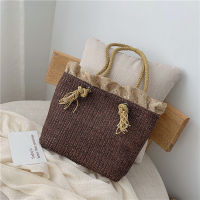 Fashion Scarves Large Beach Bags Women Handmade Woven Straw Handbag Shoulder Bag Female Bohemian Summer Bag Big Tote Borsa Mare