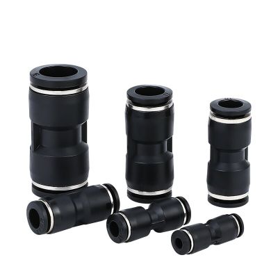 10PCS PU / PG Black Quick Connector 4MM6MM8MM10MM12MM14MM16MM Pneumatic Connector and Air Pipe Connector Pipe Fittings Accessories