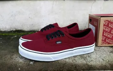 Vans authentic shop merah maroon