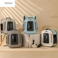 SHENEY กระเป๋าสัตว์เลี้ยงแบบพกพาระบายอากาศได้สำหรับลูกสุนัขแมวกระเป๋าสะพายไหล่กระเป๋าทรงสี่เหลี่ยมมีหูหิ้วสะพายไหล่สัตว์เลี้ยงกระเป๋าถือสายสุนัขกระเป๋าเป้สะพายหลังสำหรับสัตว์เลี้ยงอุปกรณ์เสริม Tas Carrier แมว