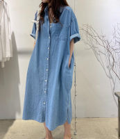 พร้อมส่ง ??? Jeans long dress C2913 เดรสยาวมินิมอล เดรสยีนส์ยาว